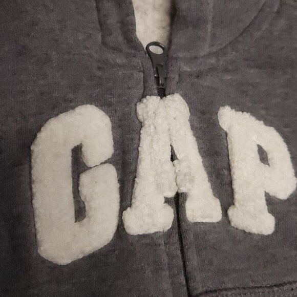 Baby Gap Infant Grey Fleece Lined Full Zip Hooded Sweatshirt 3-6 Months - Picture 3 of 5
